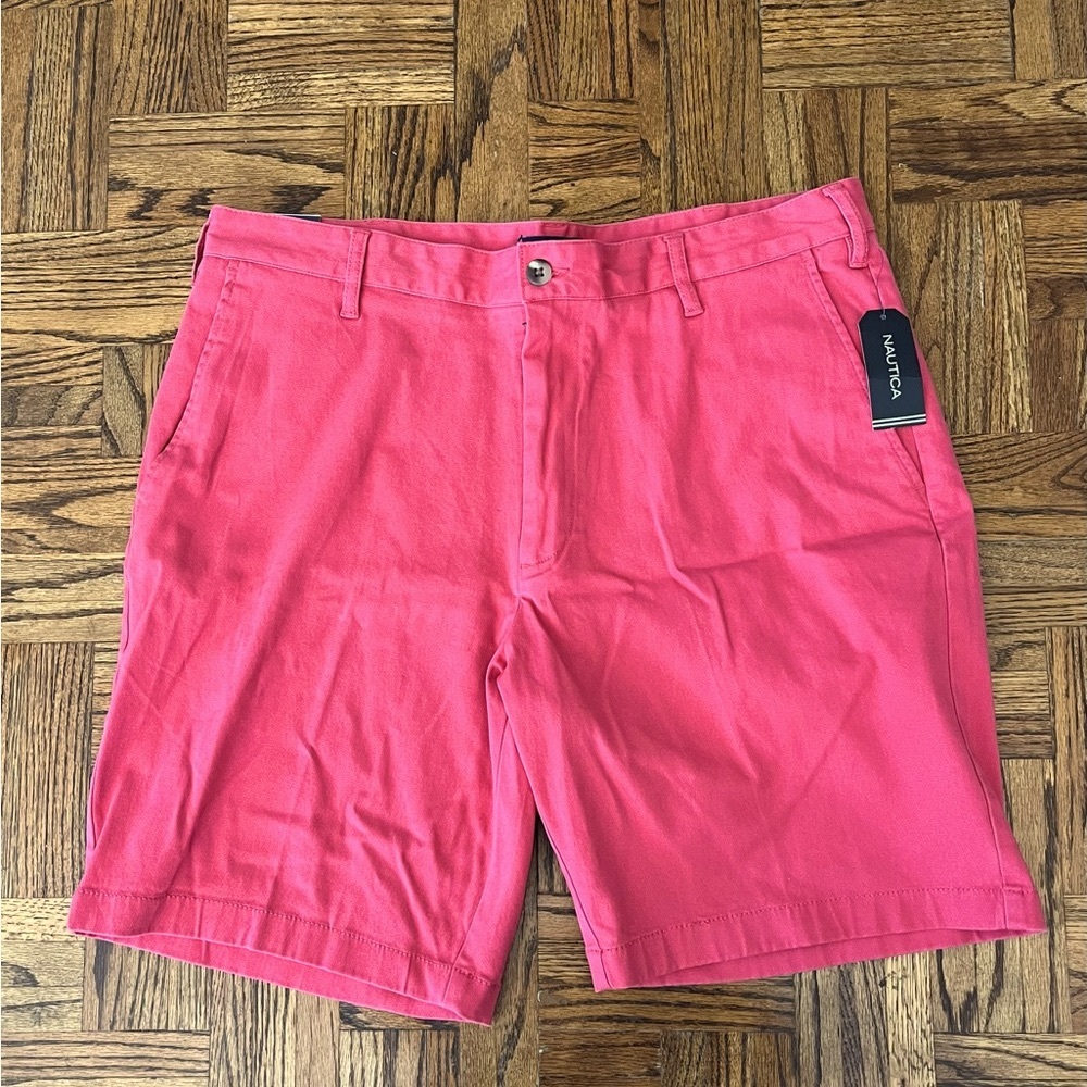 Nautica Men’s Deck Shorts Classic Fit Red 36 NWT
